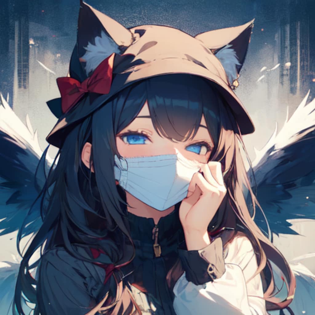 顔隠しのケモ耳