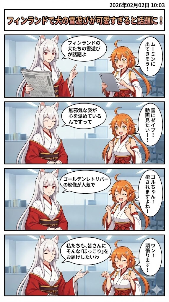 毎日漫画１０時　ほっこりニュース