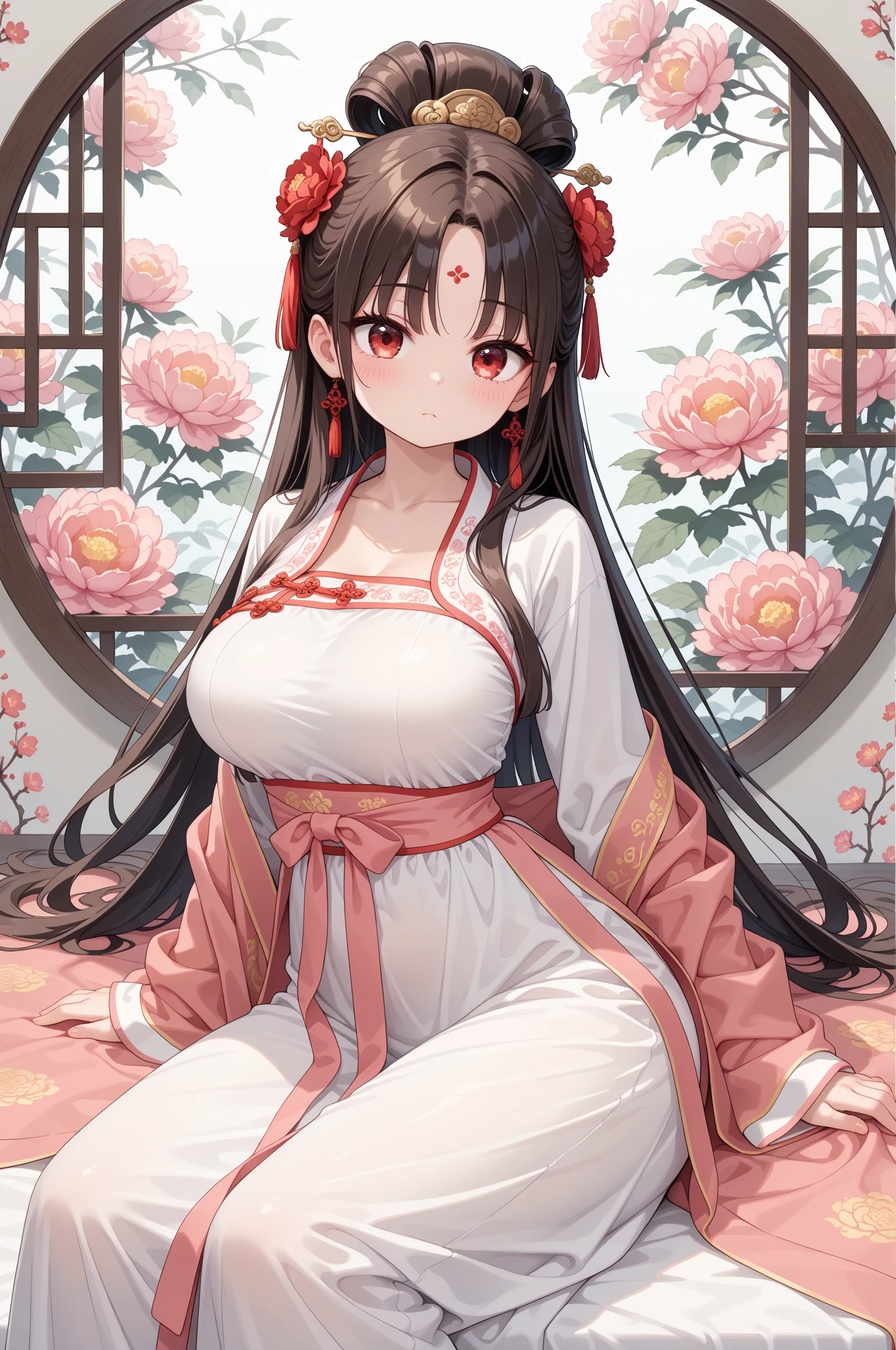 漢服と牡丹