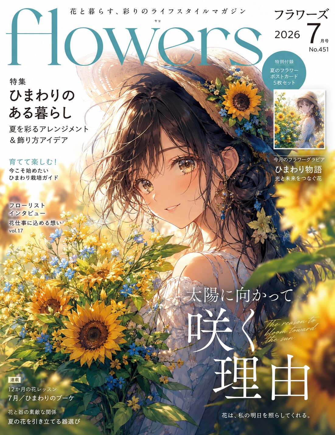 植物雑誌7月号「向日葵」 | の人気AIイラスト・グラビア