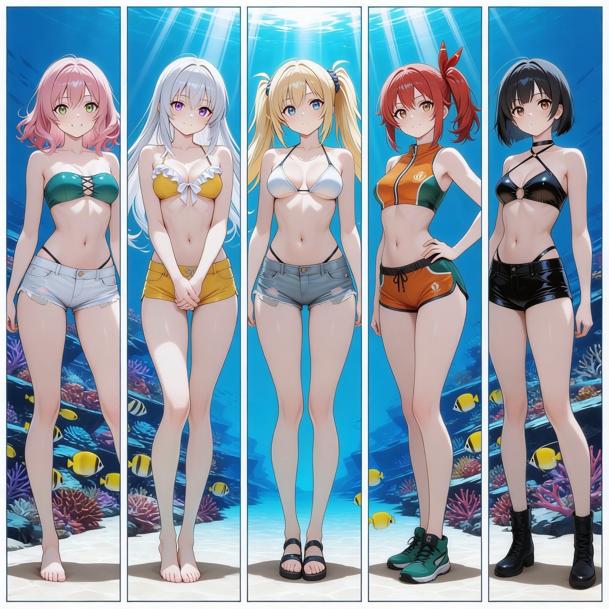 水中詰め合わせ 水着×ホットパンツ編