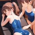 エステを受けるスク水サイドポニー女子 2枚目