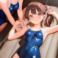 エステを受けるスク水サイドポニー女子 4枚目