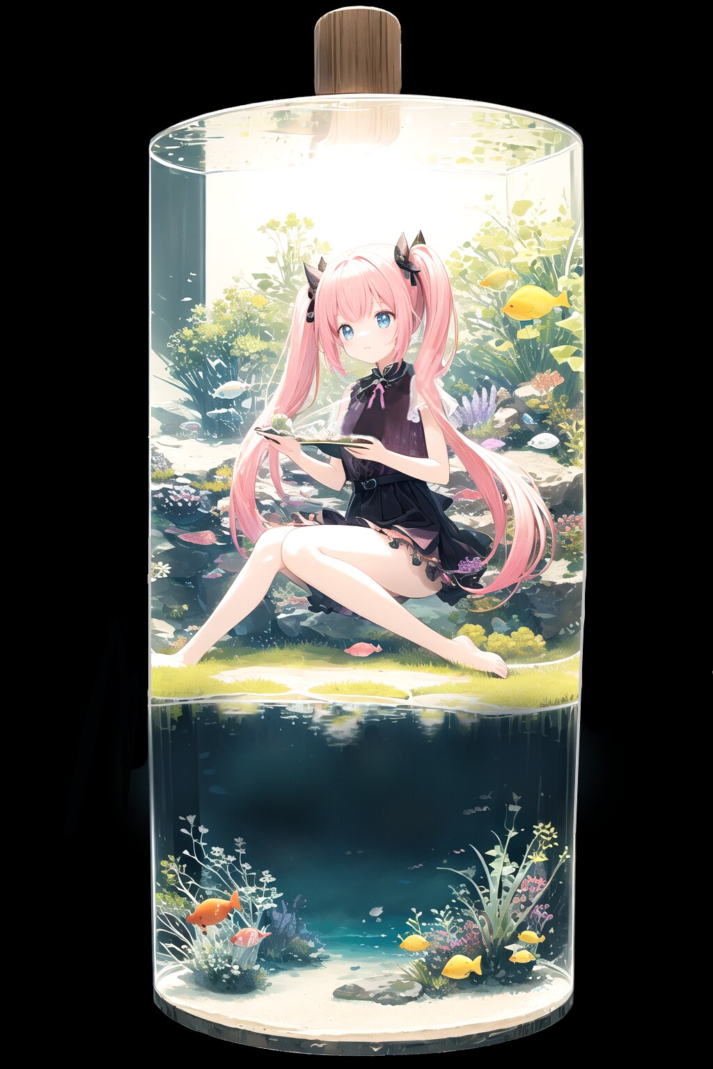 ボトルアクアリウムの少女