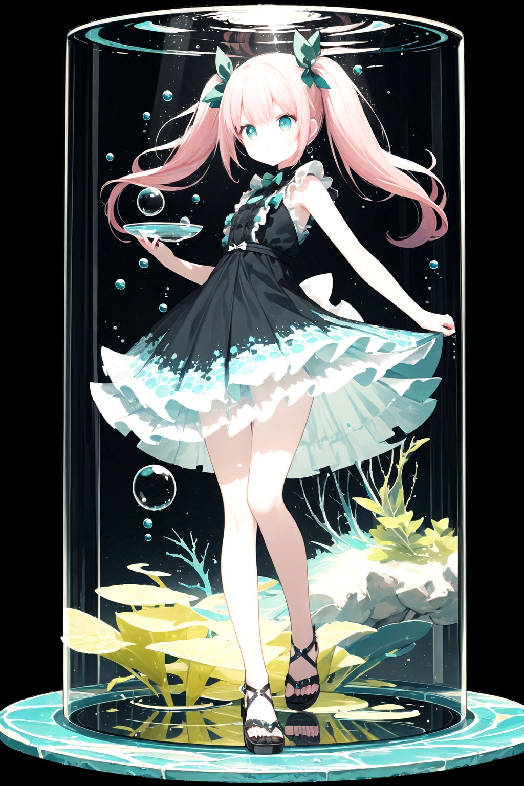 ボトルアクアリウムの少女