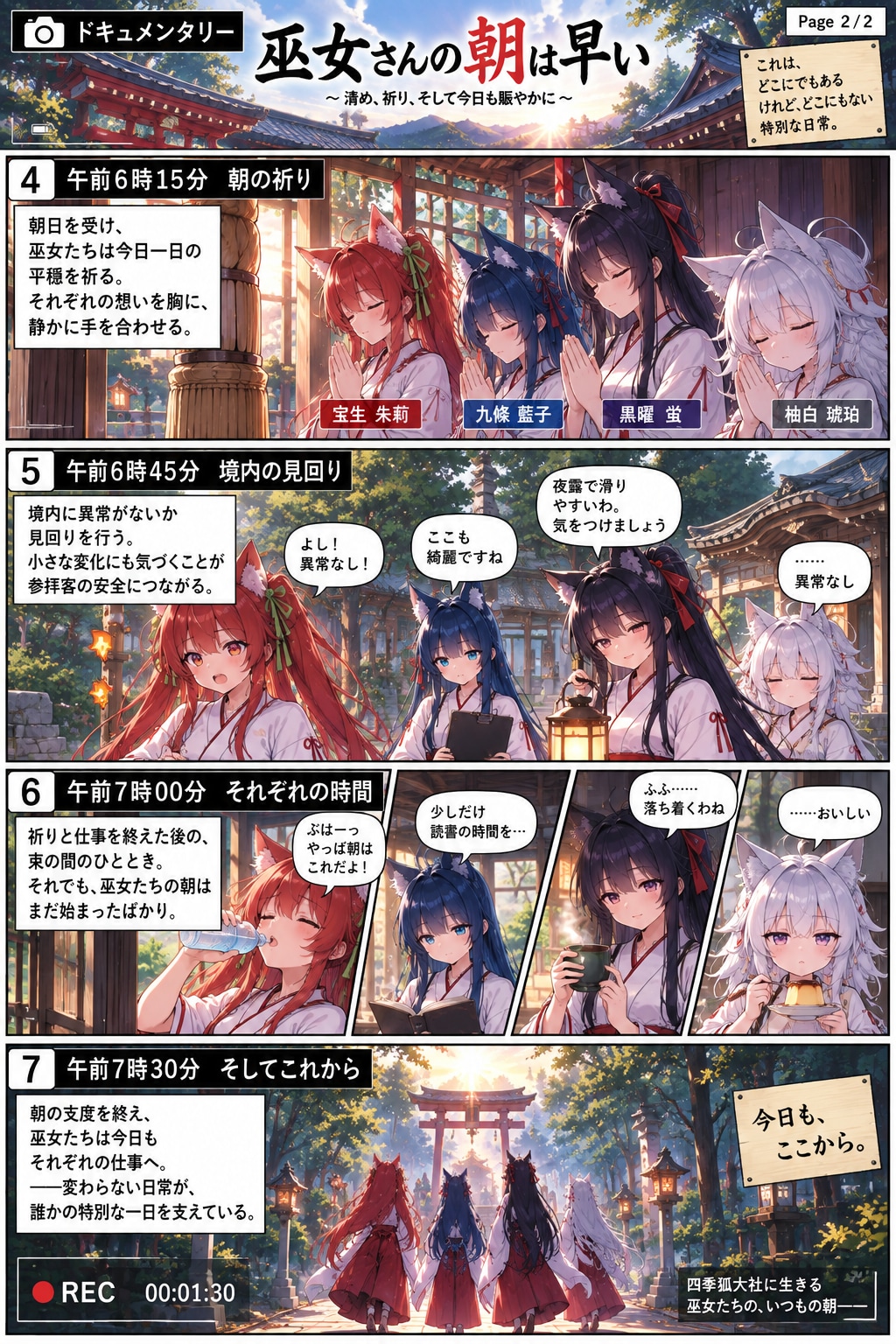 巫女さんの朝