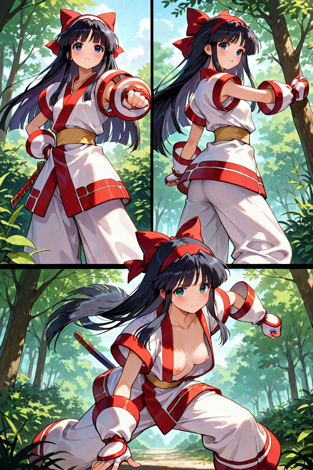 服がはだけても闘うナコルル