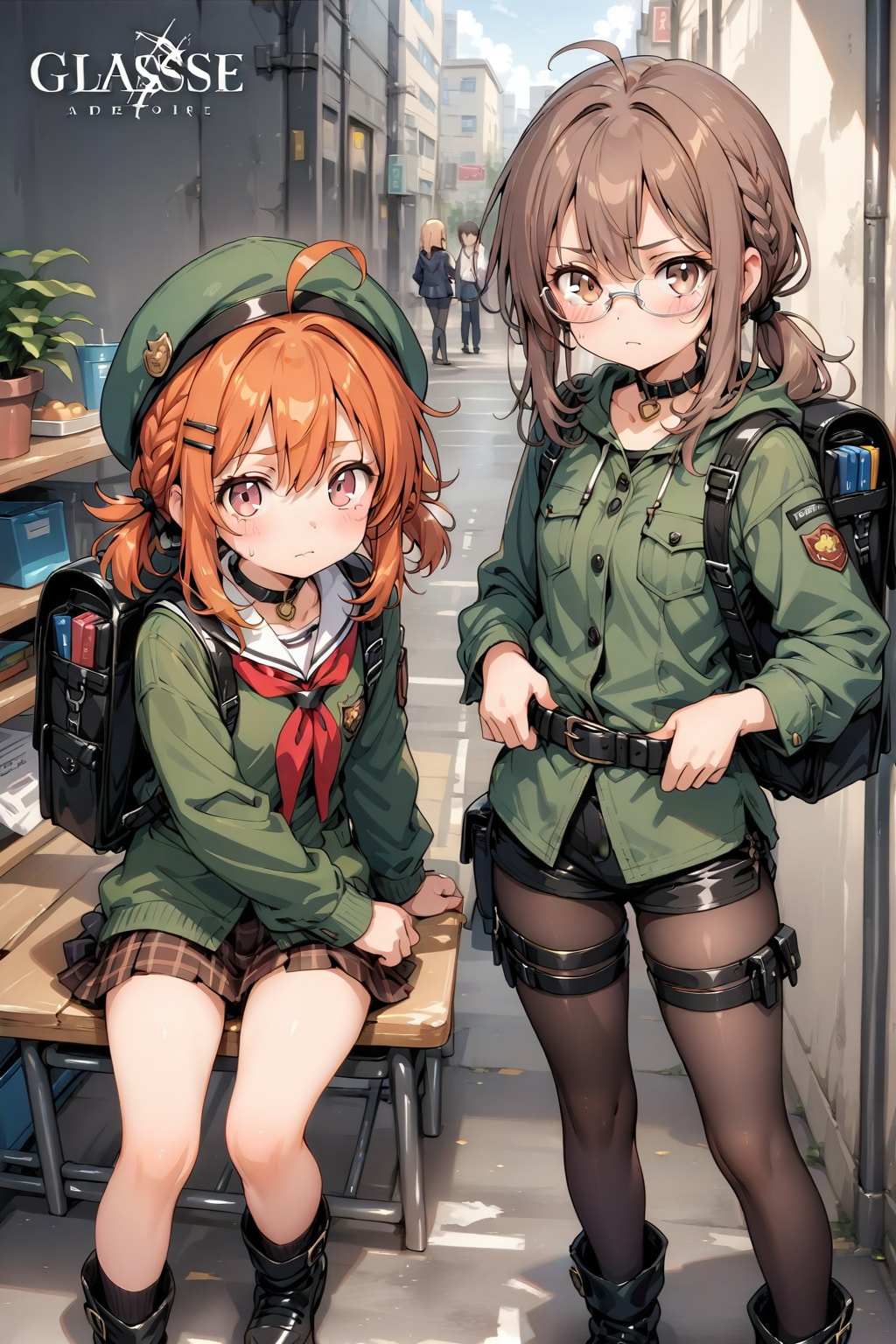 ミリタリー風の少女達
