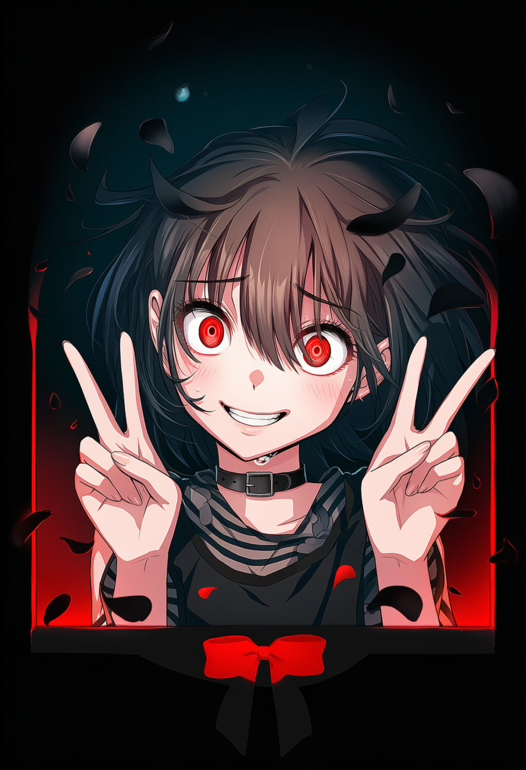 ストーカーさん、ピースする