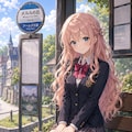 アトリエシリーズの推しヒロインズ（女子高生ver）『待ち合わせのバス停』（メルル＆エスカ） 2枚目