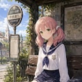 アトリエシリーズの推しヒロインズ（女子高生ver）『待ち合わせのバス停』（メルル＆エスカ） 3枚目