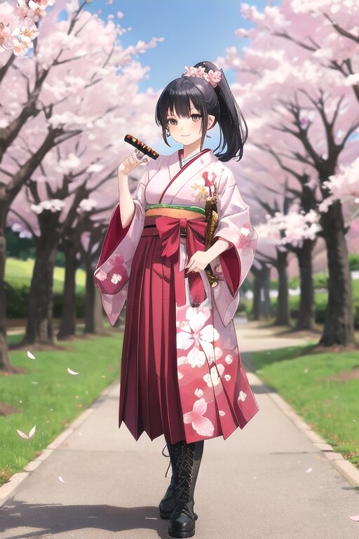 桜と女
