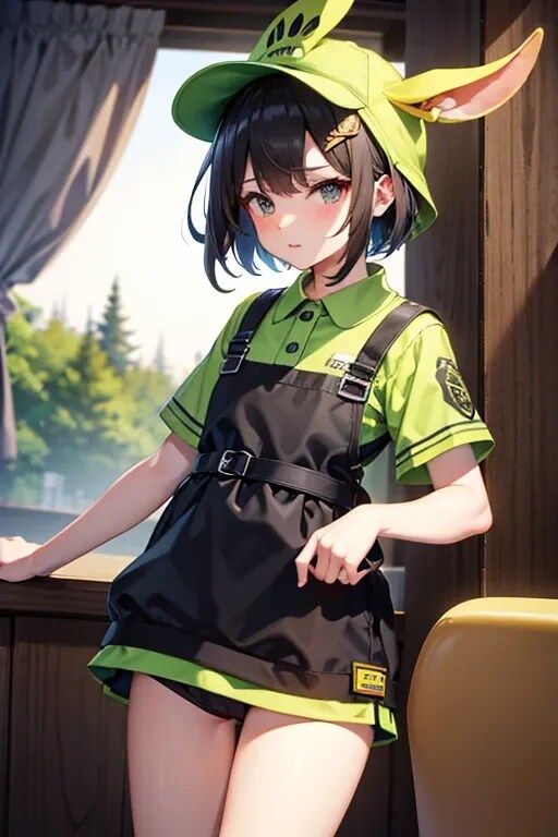 耳帽子をかぶる女の子