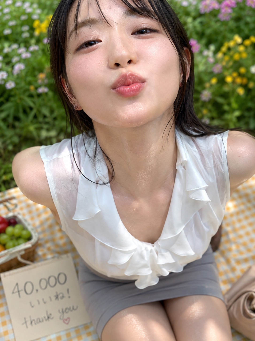 美人OL、ピクニックでありがとう