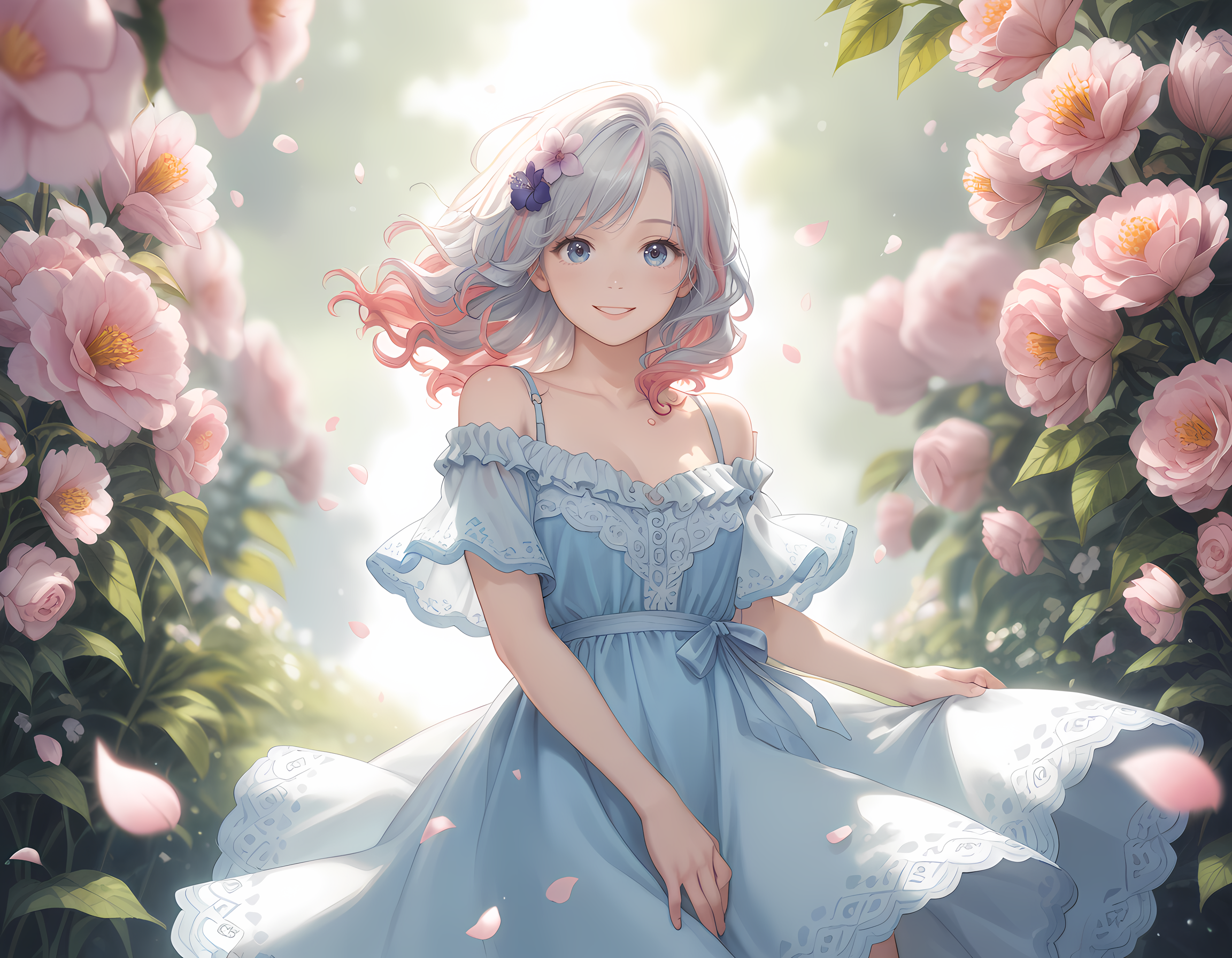 花と少女 | の人気AIイラスト・グラビア