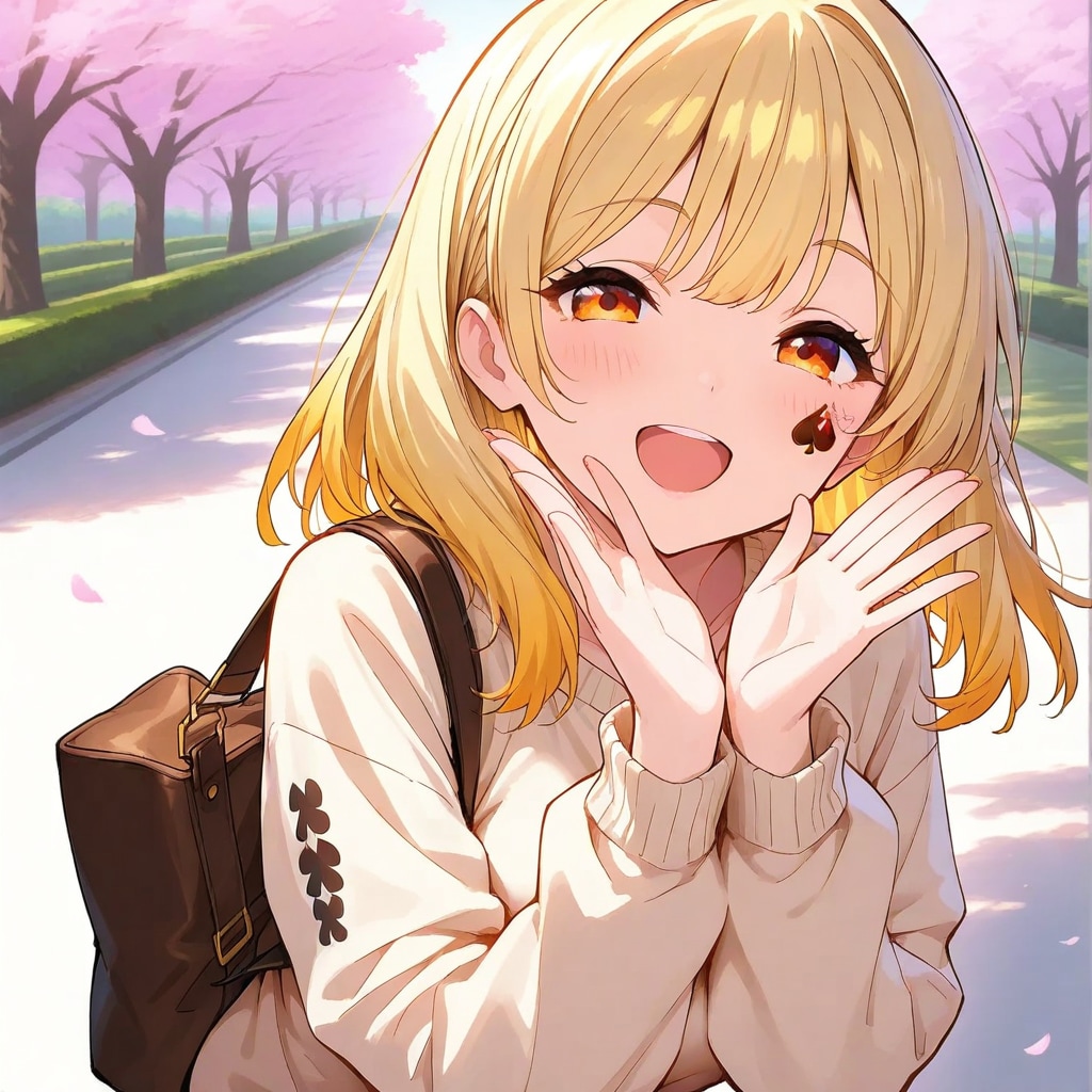 春と陽気な女の子