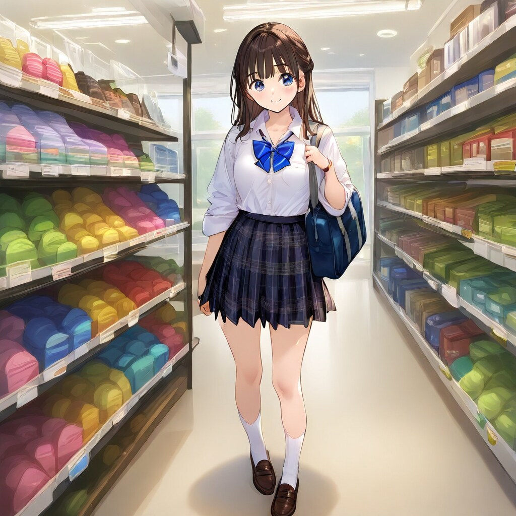 新生活のために色々買いに来た女子高生