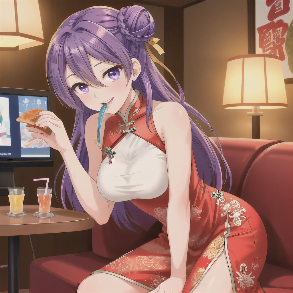 紫髪ロングで中華服の少女５