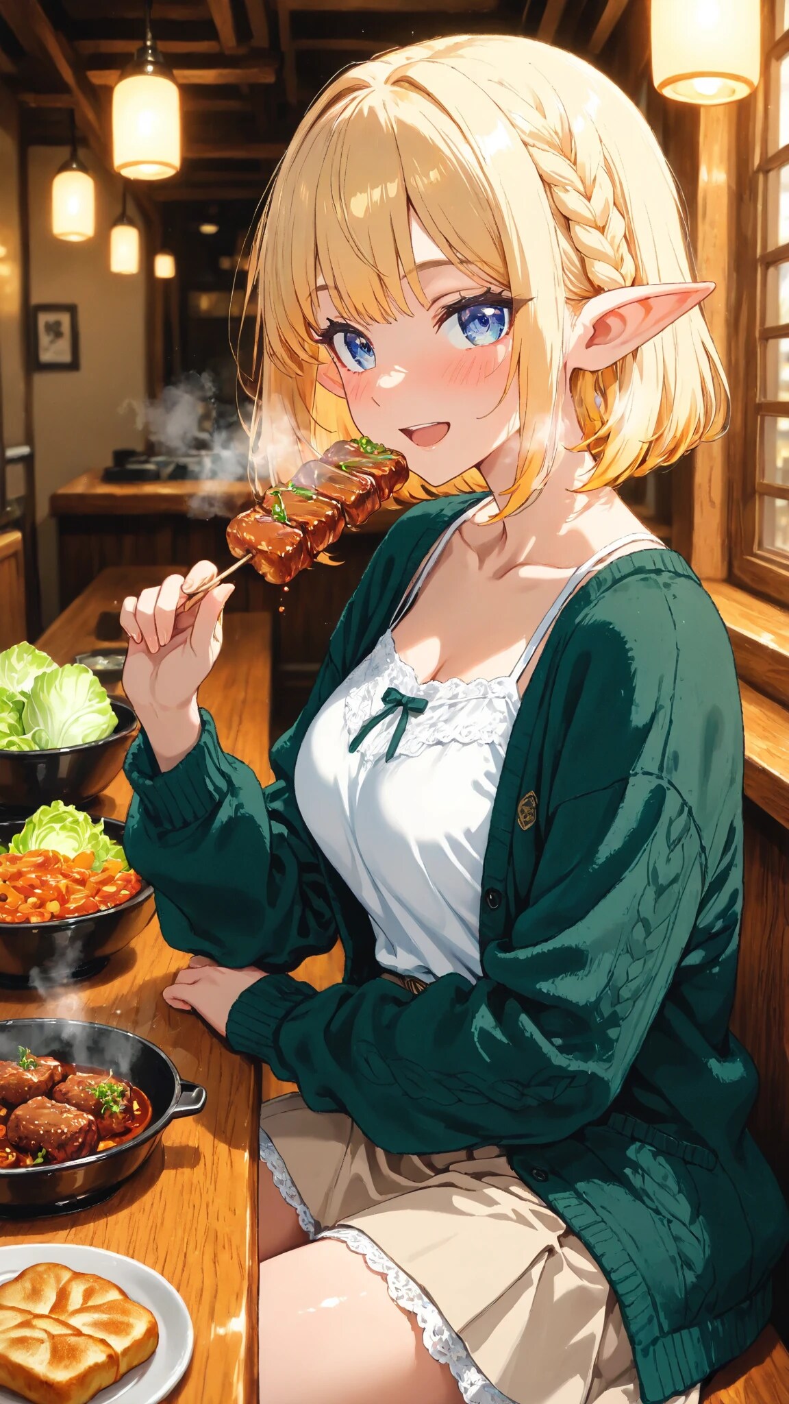 🧝‍♀️ 串の日×串カツ記念日｜エルフ、串カツ文化を学ぶ | の人気AIイラスト・グラビア