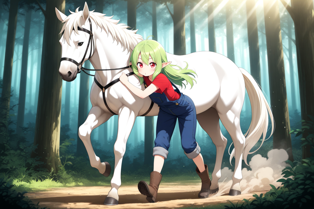 農業の合間に馬の調教もやっているうちのエルフさん