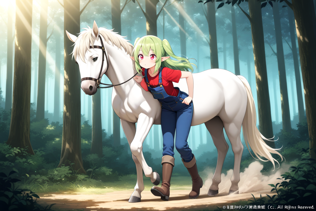 農業の合間に馬の調教もやっているうちのエルフさん