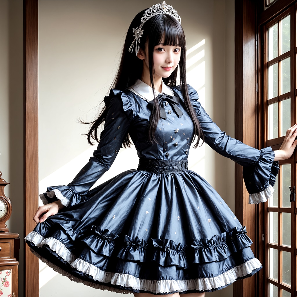 架空黒ドレス美女1