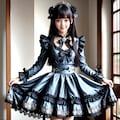 架空黒ドレス美女1 2枚目