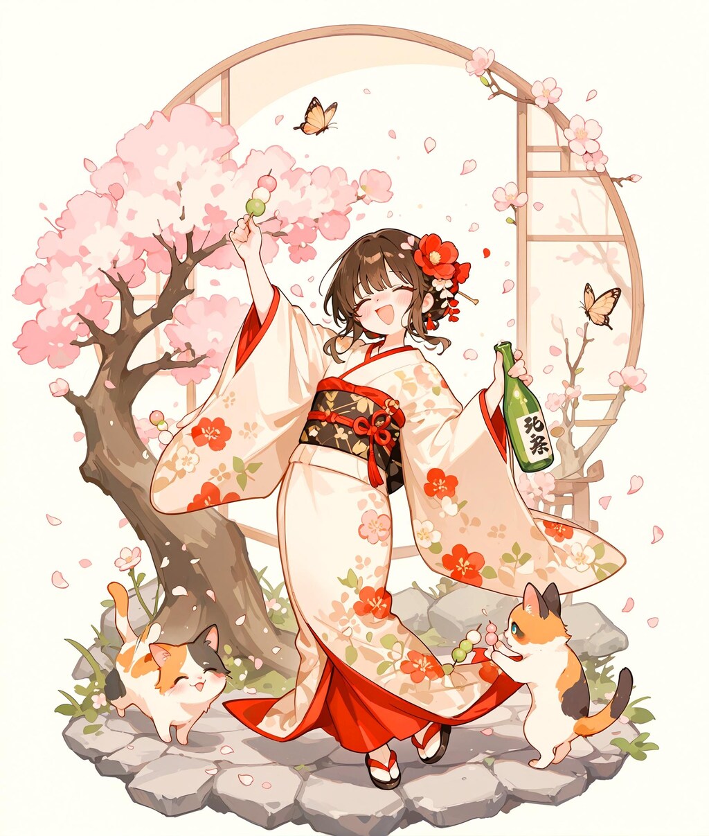 桜と泥酔少女