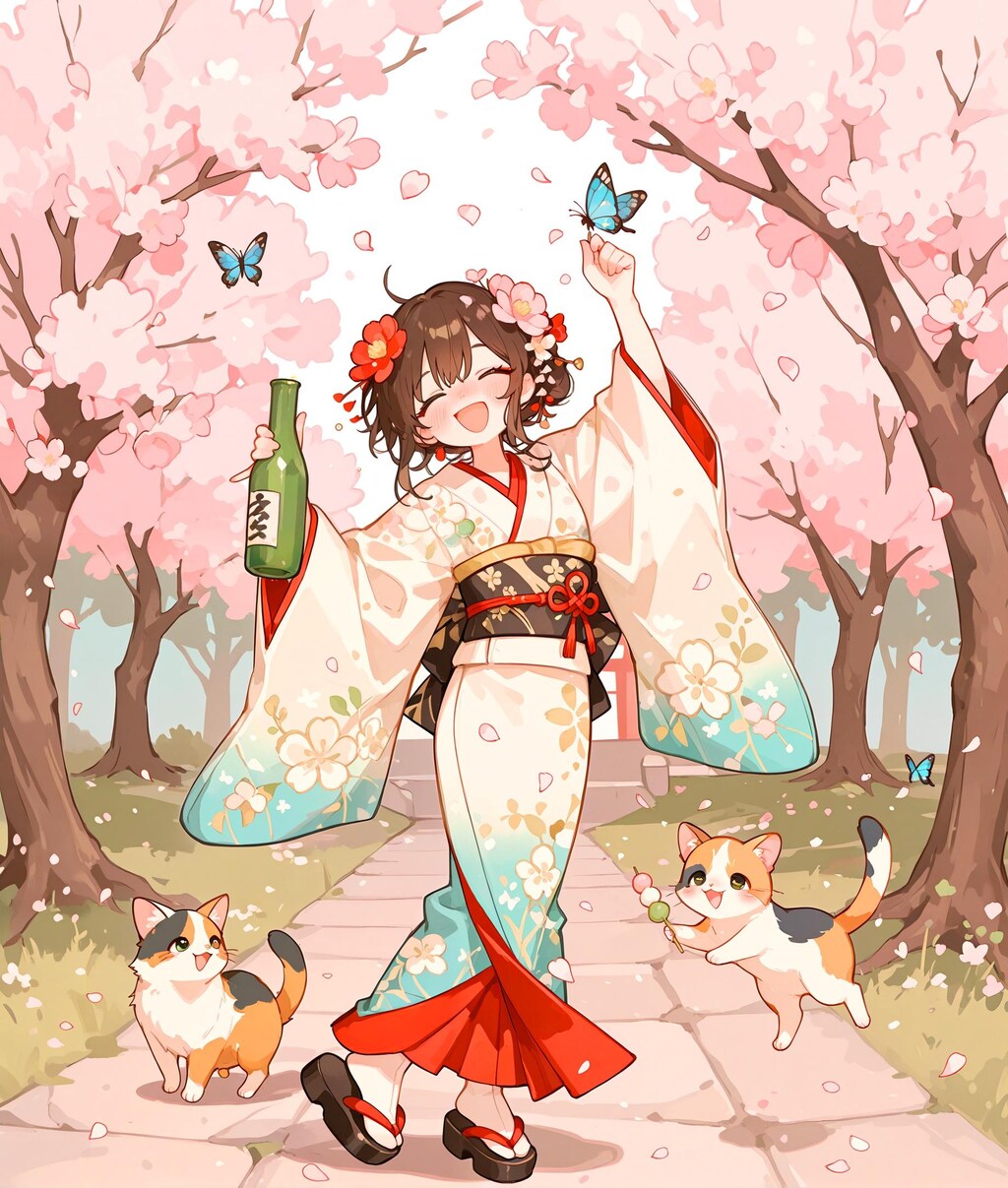 桜と泥酔少女