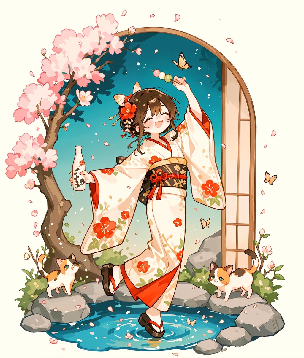 桜と泥酔少女