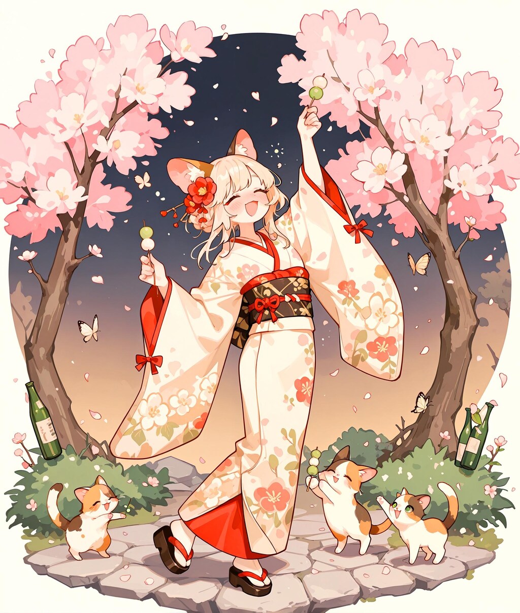 桜と泥酔少女