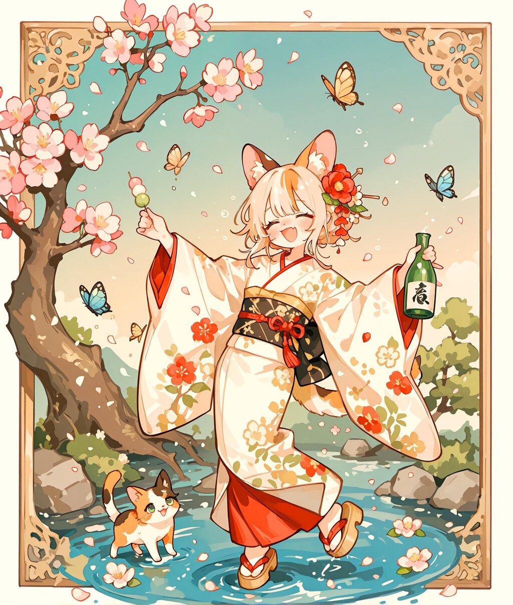 桜と泥酔少女