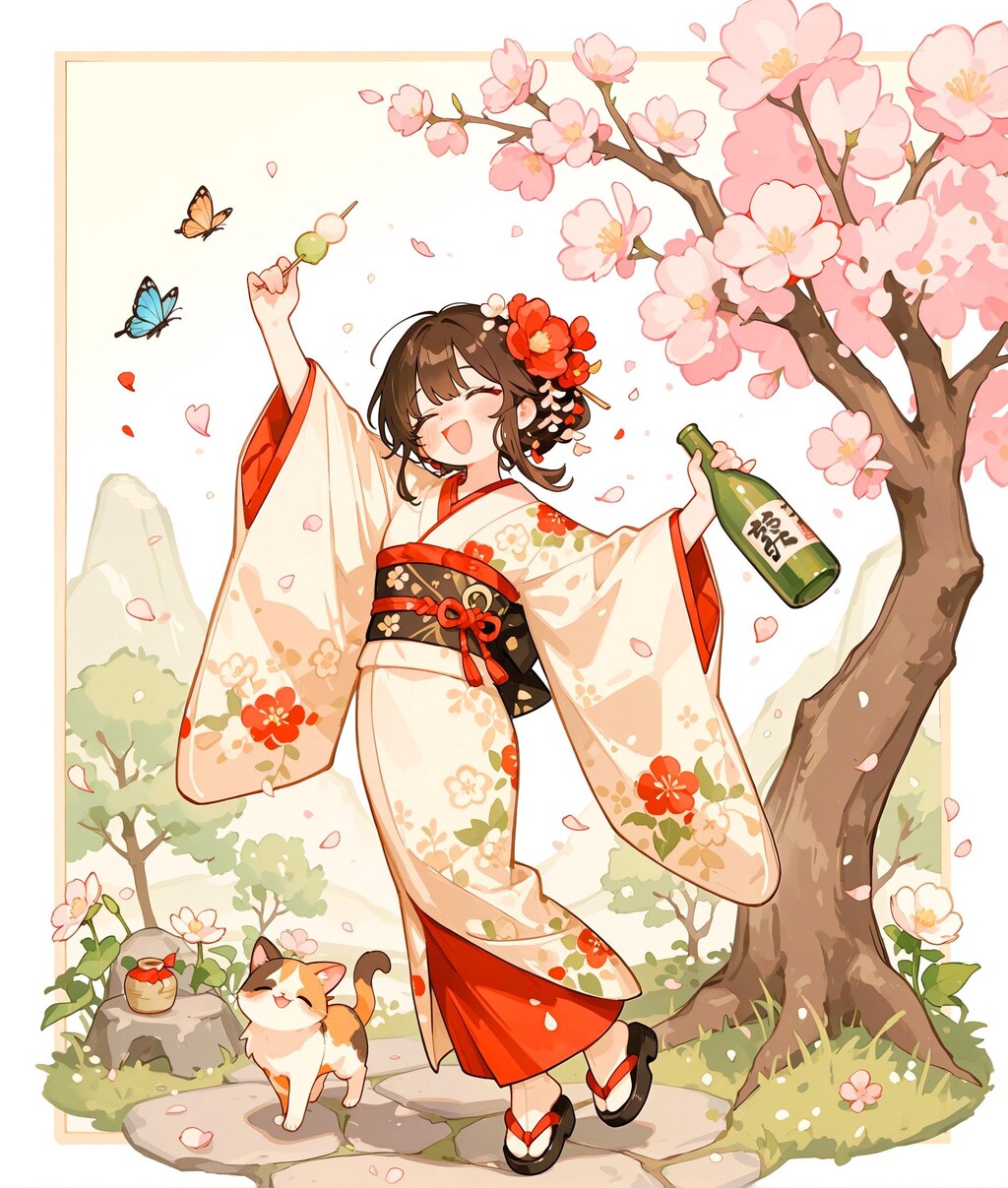 桜と泥酔少女