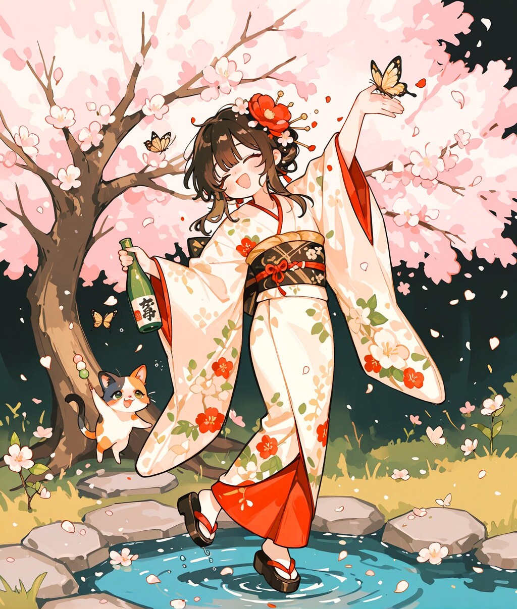 桜と泥酔少女