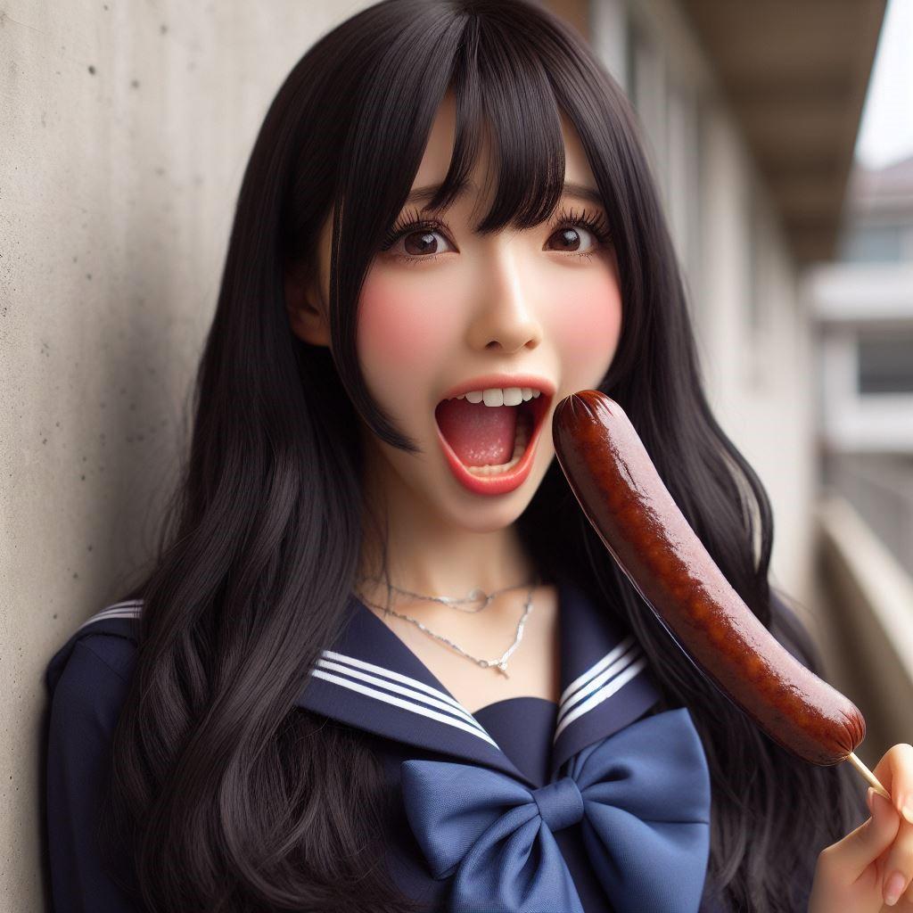黒光りしたソーセージ