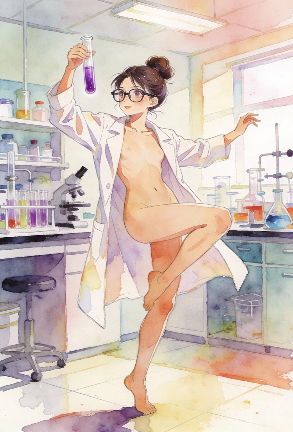 「エウレカ！🌠（できちゃったーきゃー😆💓どうしよー）」の科学者
