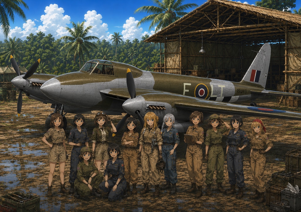 戦闘機に生えたキノコ掃除