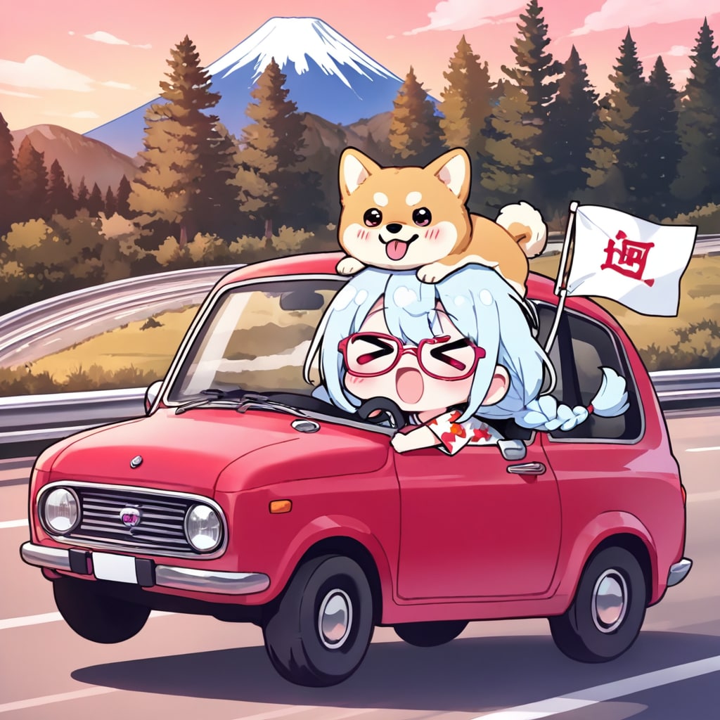 ドライブする青髪ちゃん | の人気AIイラスト・グラビア