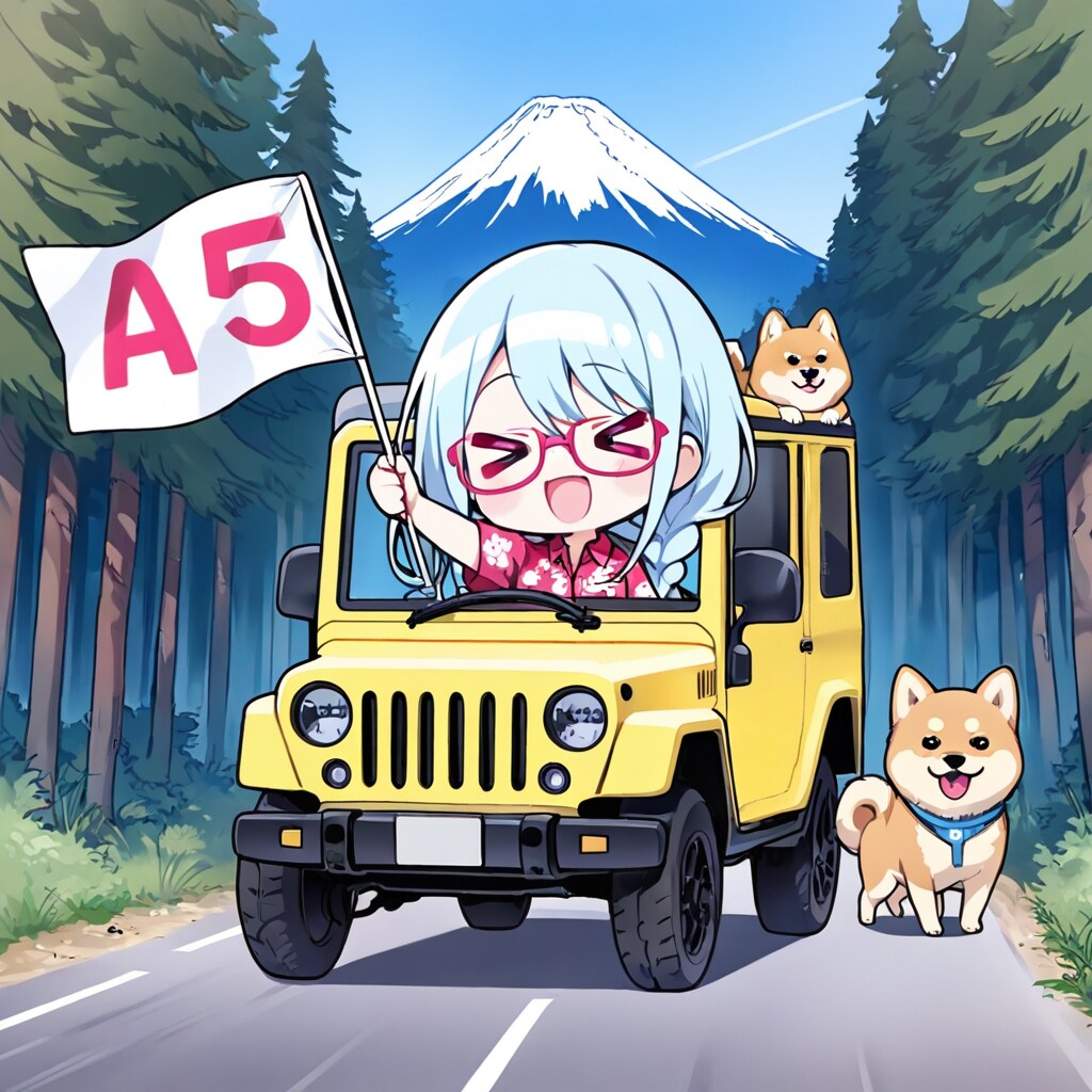 ドライブする青髪ちゃん