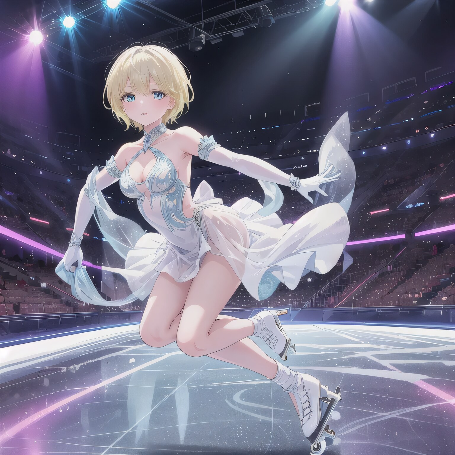 金髪ボブでフィギュアの少女２ | の人気AIイラスト・グラビア