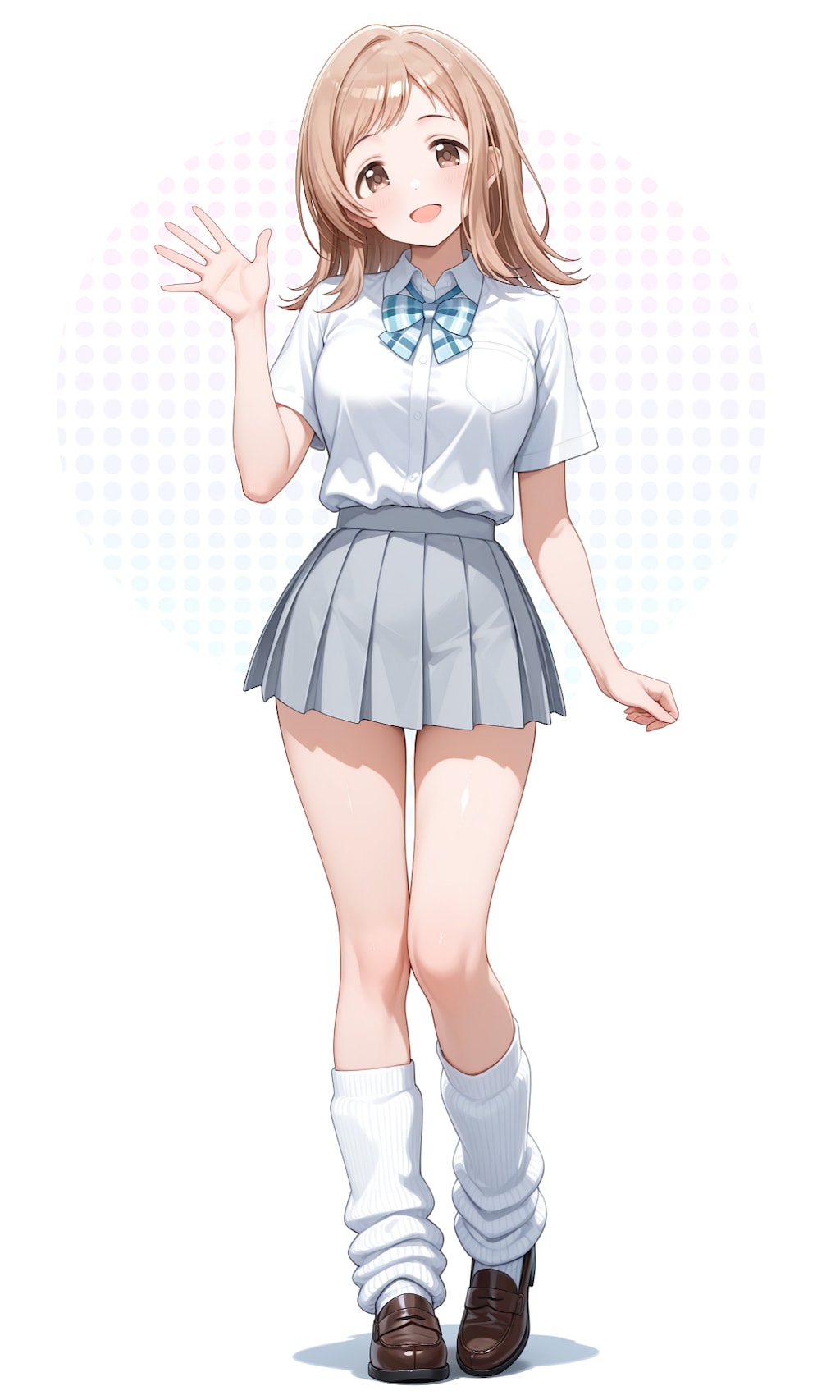 真乃とめぐるのミニスカ制服＆ルーズソックス