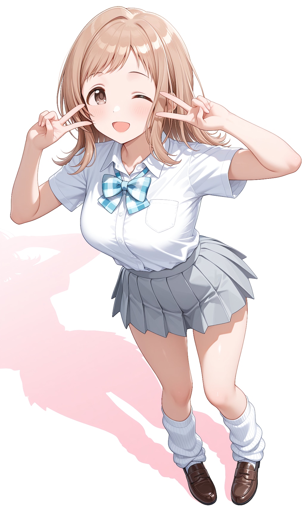 真乃とめぐるのミニスカ制服＆ルーズソックス