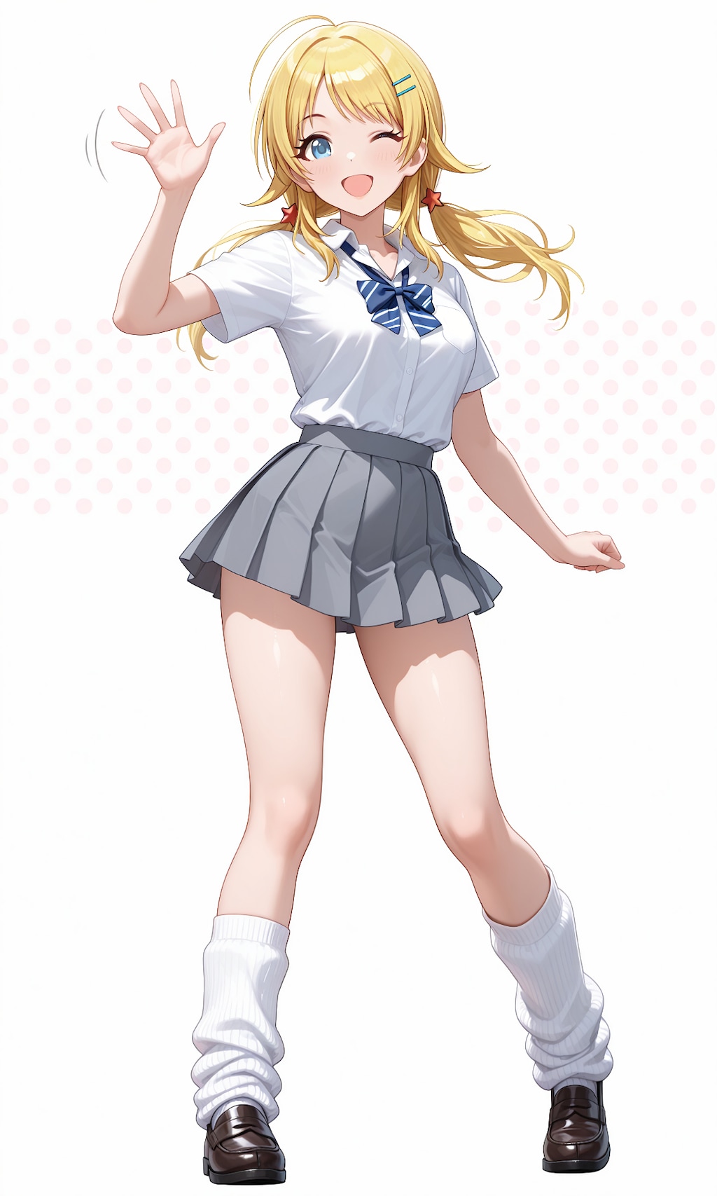 真乃とめぐるのミニスカ制服＆ルーズソックス