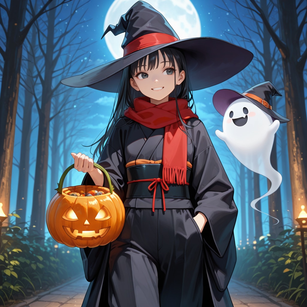 ハロウィン南瓜とお化けさんと魔女さん