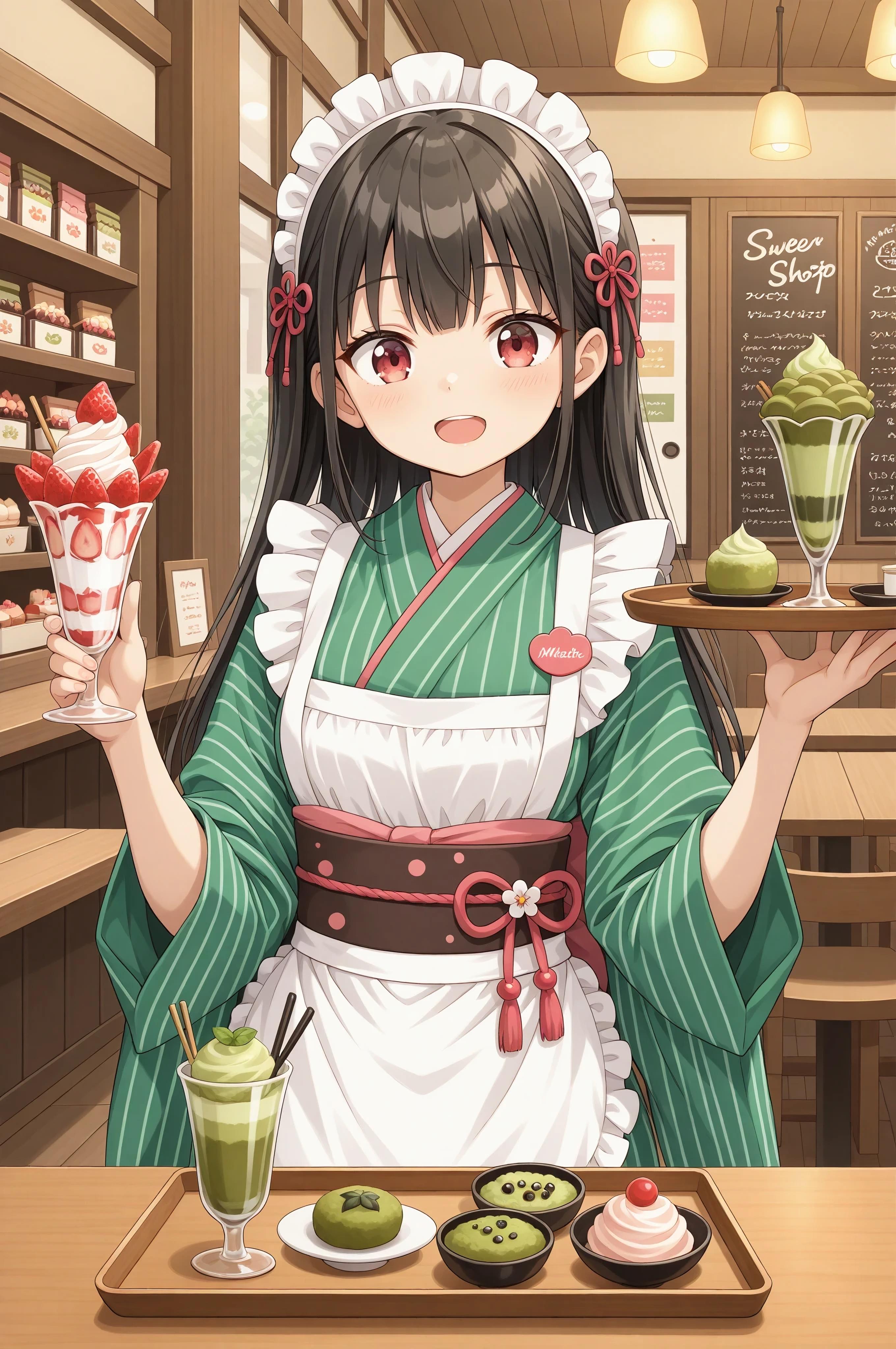 抹茶パフェで～す | の人気AIイラスト・グラビア