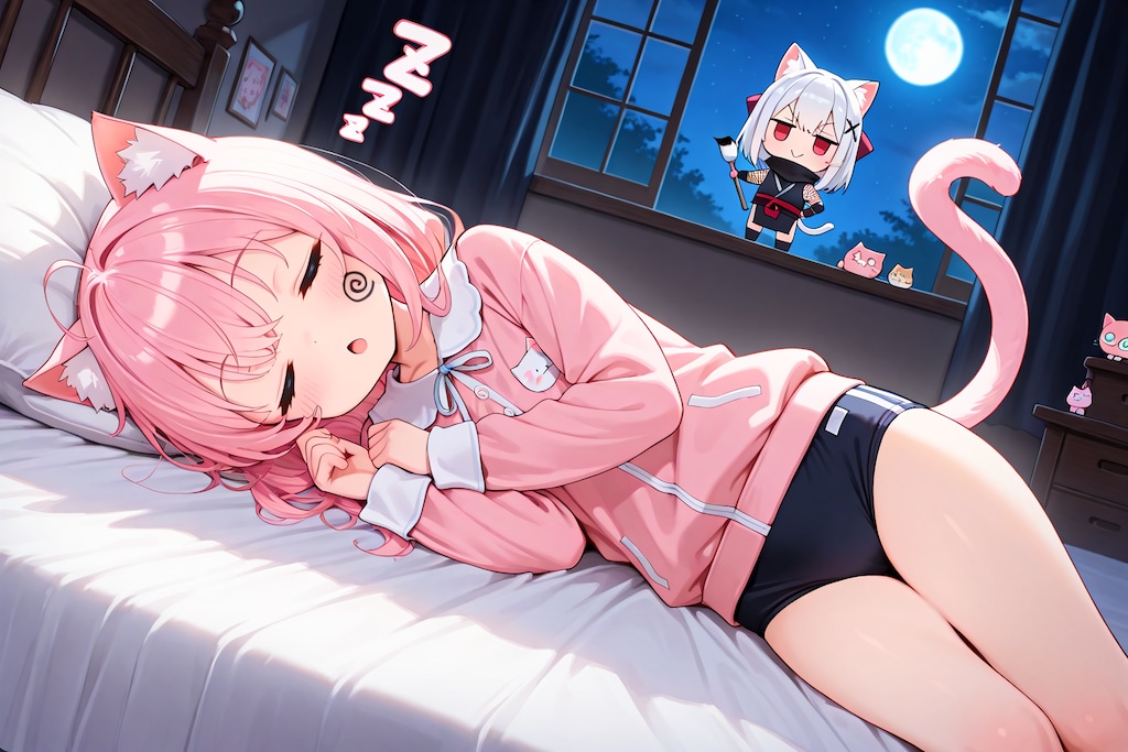 猫耳の寝込みを襲うネコミミ忍ルマ！