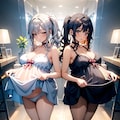 白黒双子妊婦‎(　˙ ؂ ˙　) 3枚目