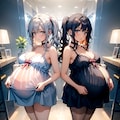 白黒双子妊婦‎(　˙ ؂ ˙　) 2枚目