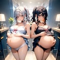 白黒双子妊婦‎(　˙ ؂ ˙　) 5枚目