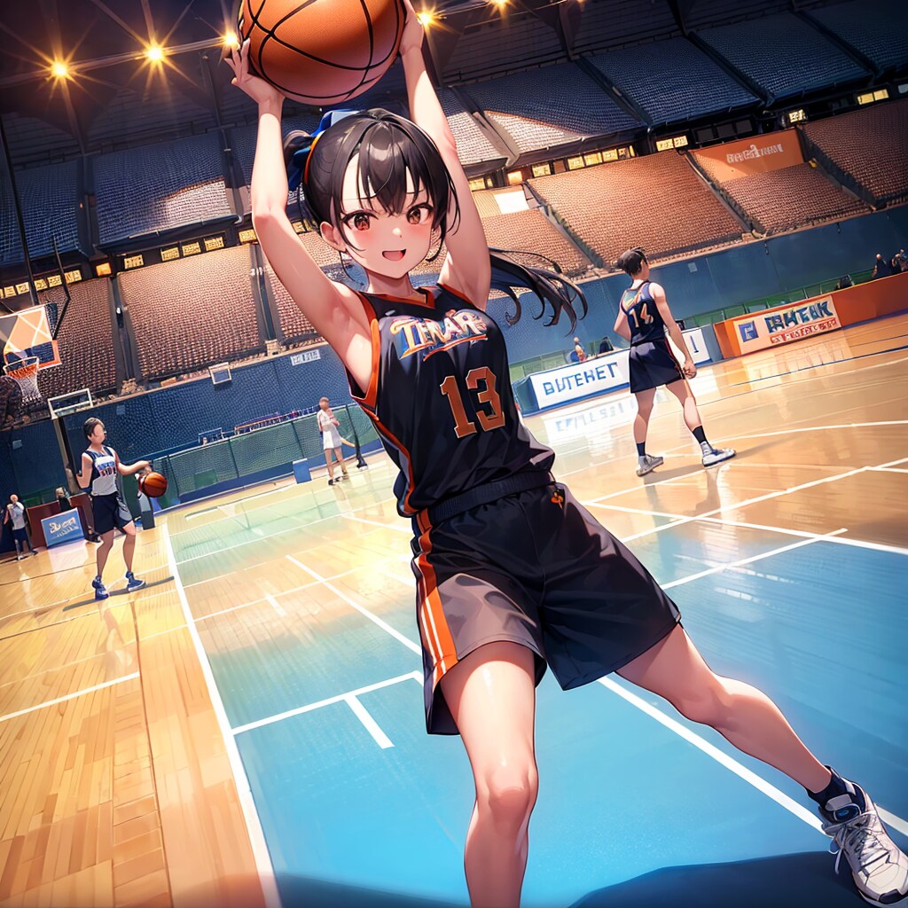 バスケする美少女